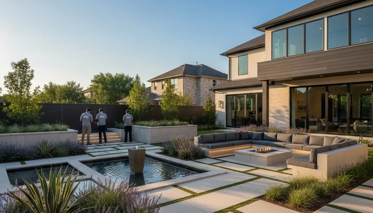 Landscaping crew serving Dallas, TX with professional lawn and garden care