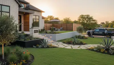 Landscaping crew serving Dallas, TX with professional lawn and garden maintenance