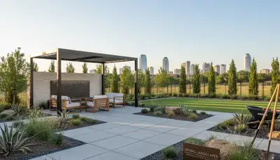 Landscaping crew providing lawn care and landscape maintenance in Dallas, TX
