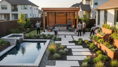 Landscape maintenance team serving Dallas, TX for professional residential and commercial landscaping
